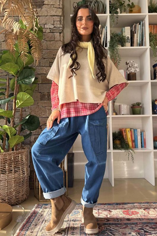 Bobby Mesh Layering Top Nevis Plaid Soft Red /10=